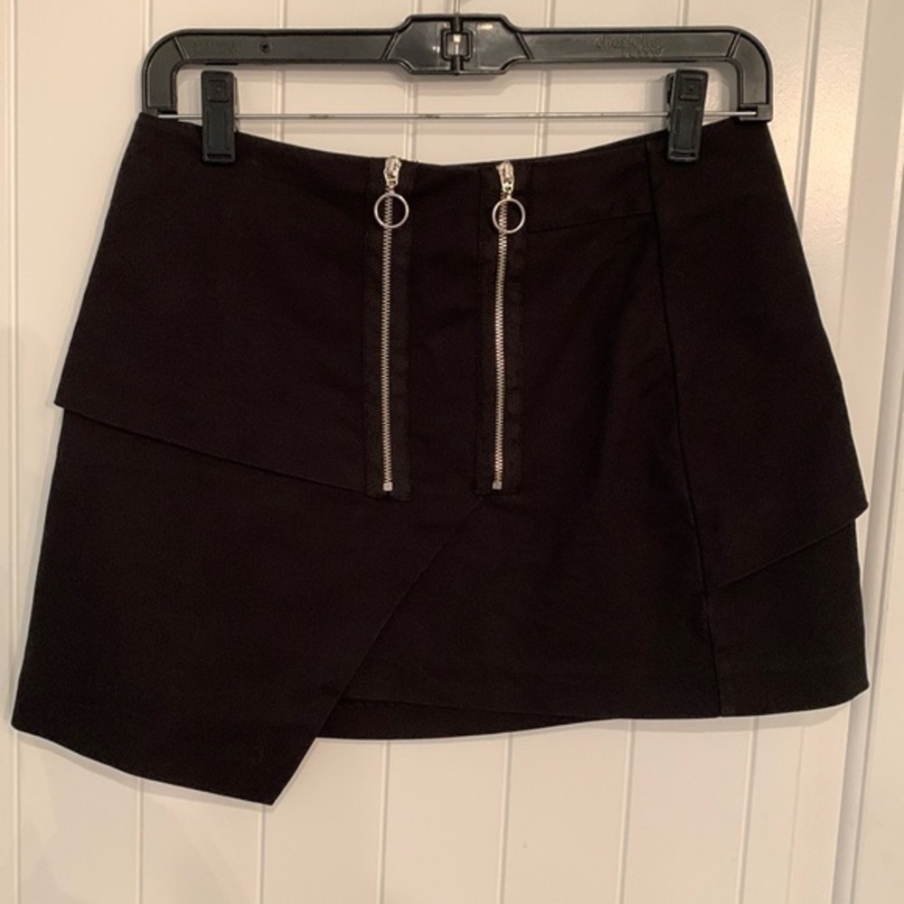 Zara trafaluc collection silver Metal zipper gothic sexy a symmetrical black